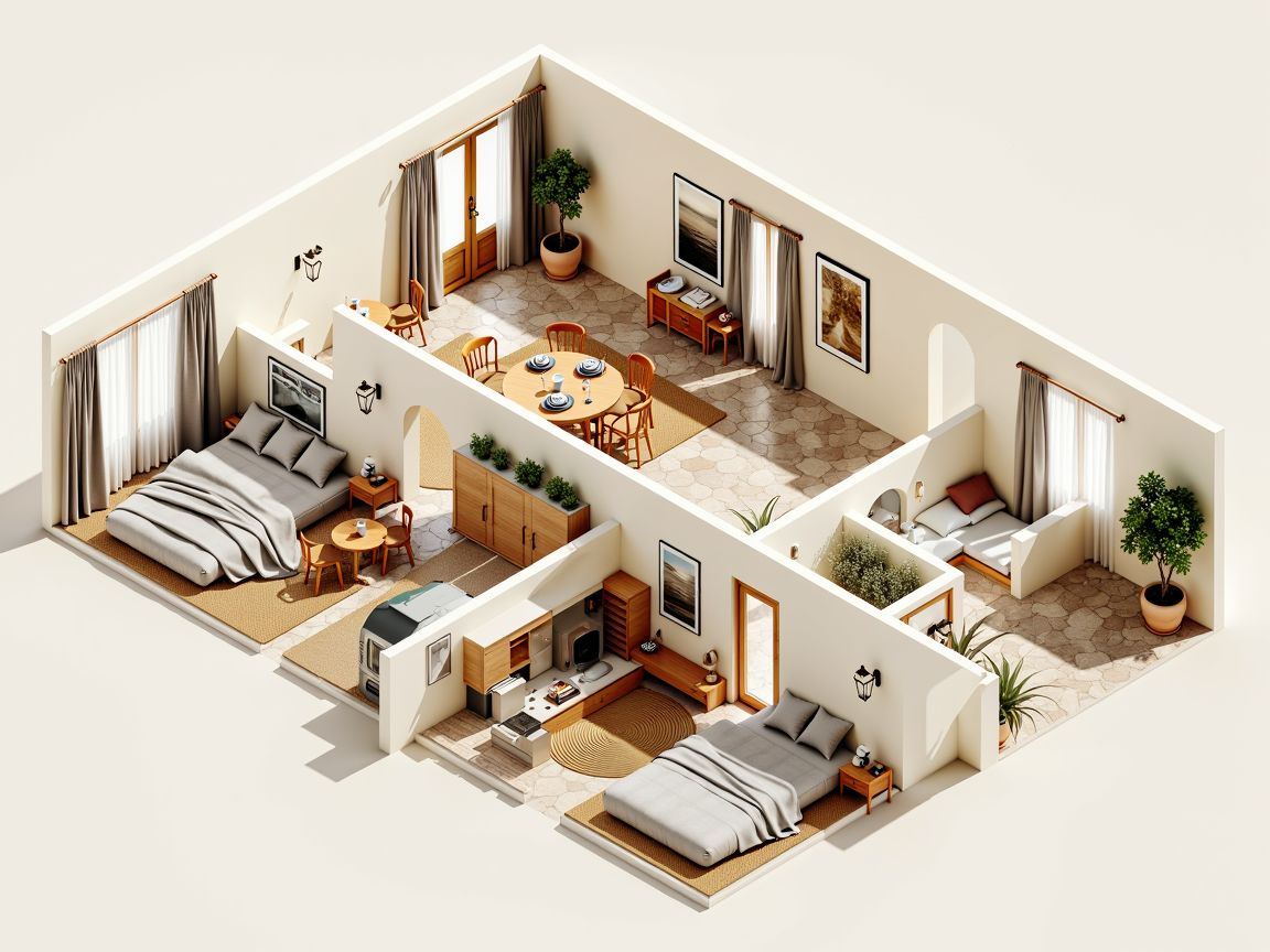 Vista 3D isométrica de la vivienda propuesta en Sant Antoni · Barcelona