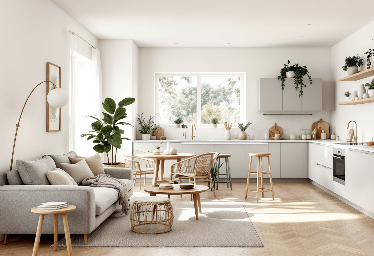 Salón de una vivienda obtenida de un local comercial en Zaragoza
